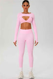 The Ember Sports Bra Crop Top Leggings 3-Piece Set