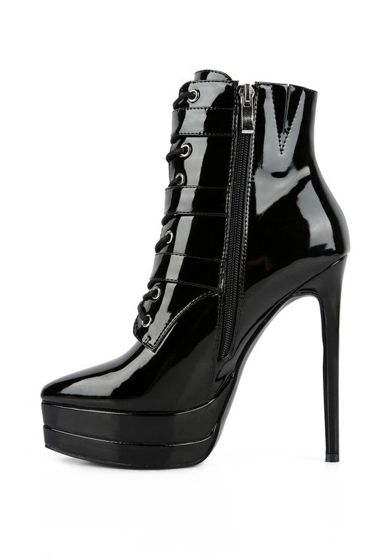 High Heeled Patent PU Stiletto Boot - Pikemla