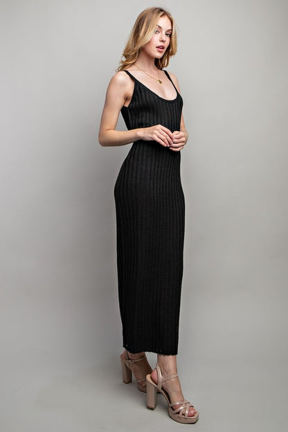 Rib Knit Maxi Dress - Pikemla