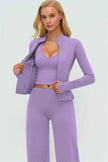The Twirl Zip Jacket Halter Tank Top New Straight Leg Pants 3-Piece Set