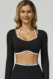 The Prime Line Long Sleeve Crop Top Shorts 2-Piece Set