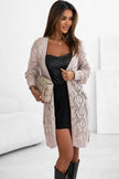 Solid Openwork Knit Button-Up Cardigan