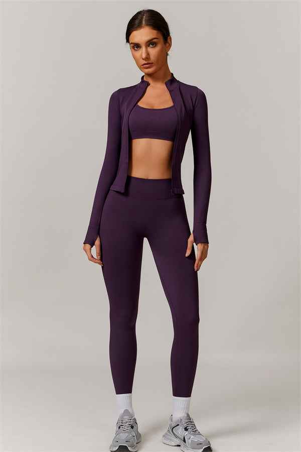 The Nova Luxe Jacket Sports Bra Leggings 3-Piece Set