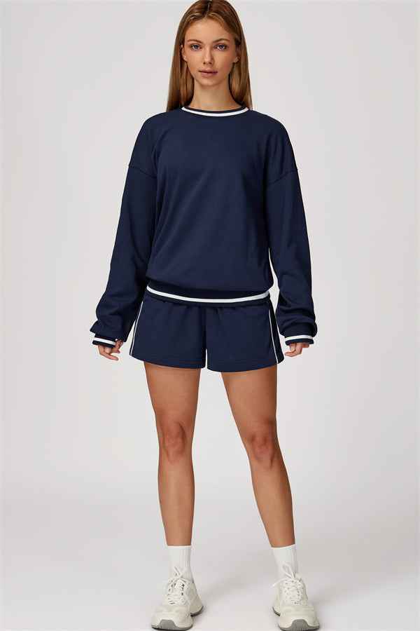 The Amara Sweatshirt Lounge Shorts 2-Piece Set