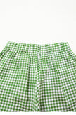 Black Gingham Printed High Waist Shorts - Pikemla