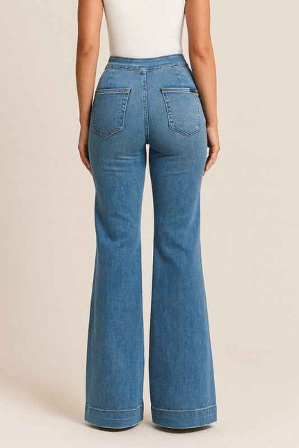 Premium Wide Leg Flare Jean Medium Wash