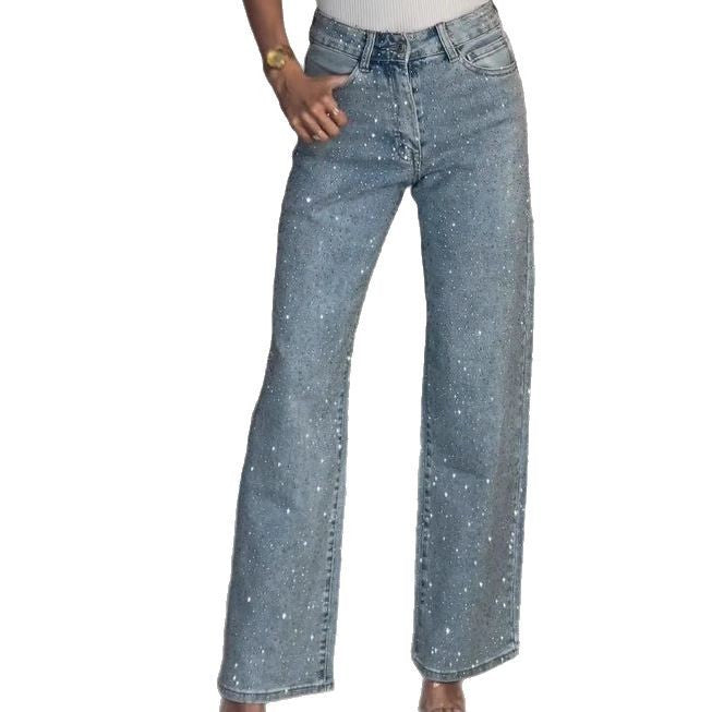 Women's High-end High Waist Straight Personalized Hot Girl High Street Trousers