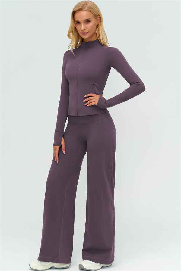 The Twirl Zip Jacket New Straight Leg Pants 2-Piece Set