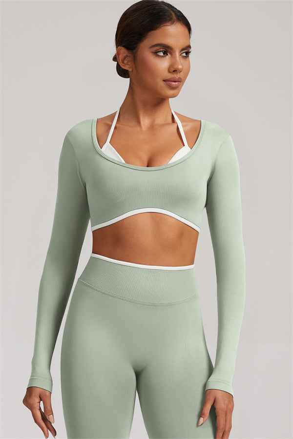 The Elevate New Long Sleeve Crop top Leggings 2-Piece Set