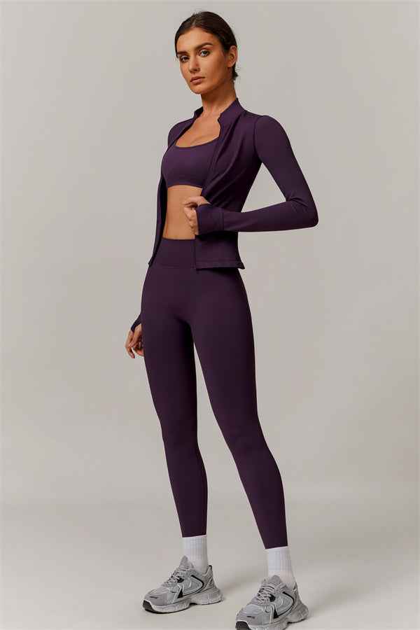 The Nova Luxe Jacket Sports Bra Leggings 3-Piece Set