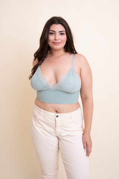 Plus Size Waistband Loop Lace Brami - Pikemla