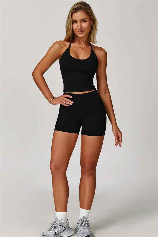 The Surge Halter Crop Top Shorts 2-Piece Set