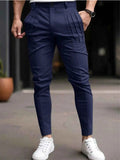 Men's Full Size Pleated Slim Fit Casual Pants Plus Size