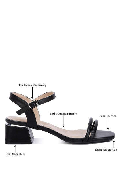 Sulein Ankle Strap Low Block Heels - Pikemla