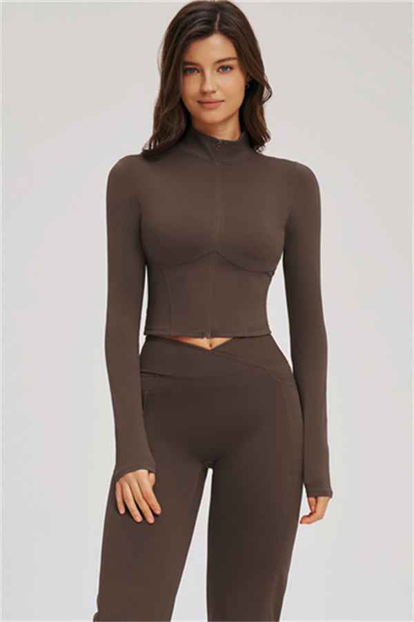 The Sizzle Zip Jacket Flared Leggings 2-Piece Set