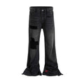 DARK PATCHWORK FLARE DENIM