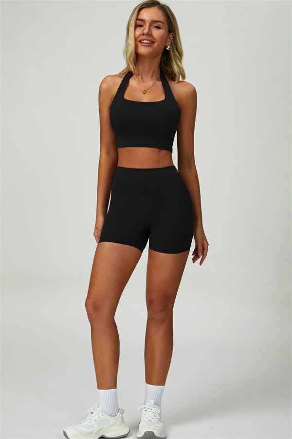 The Seraphine Halter Crop Top Shorts 2-Piece Set