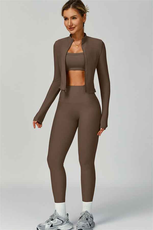 The Burst Jacket Sports Bra Leggings 3-Piece Set