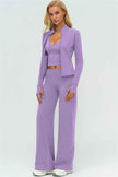 The Twirl Zip Jacket Halter Tank Top New Straight Leg Pants 3-Piece Set