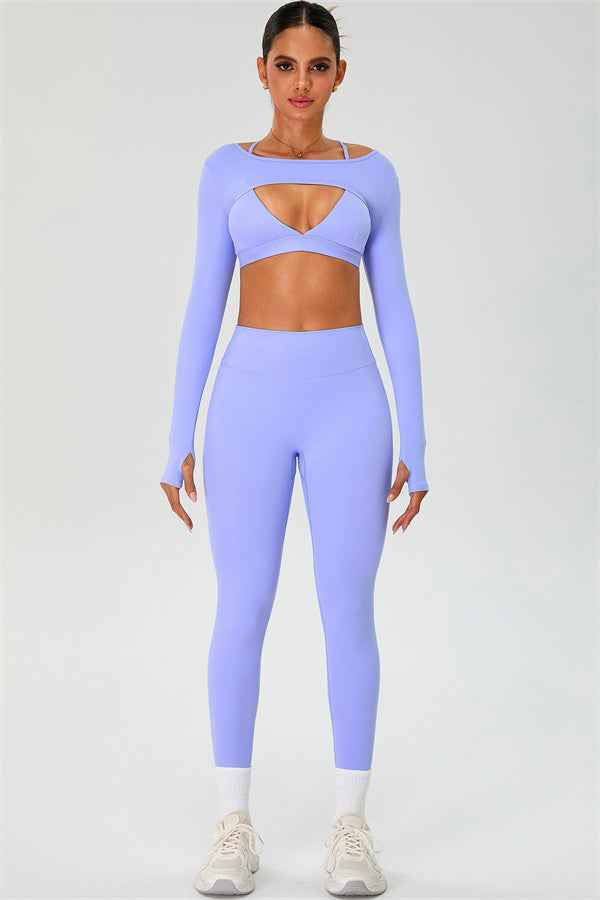 The Ember Sports Bra Crop Top Leggings 3-Piece Set