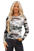 Western Camo Mesh Long Sleeve Top