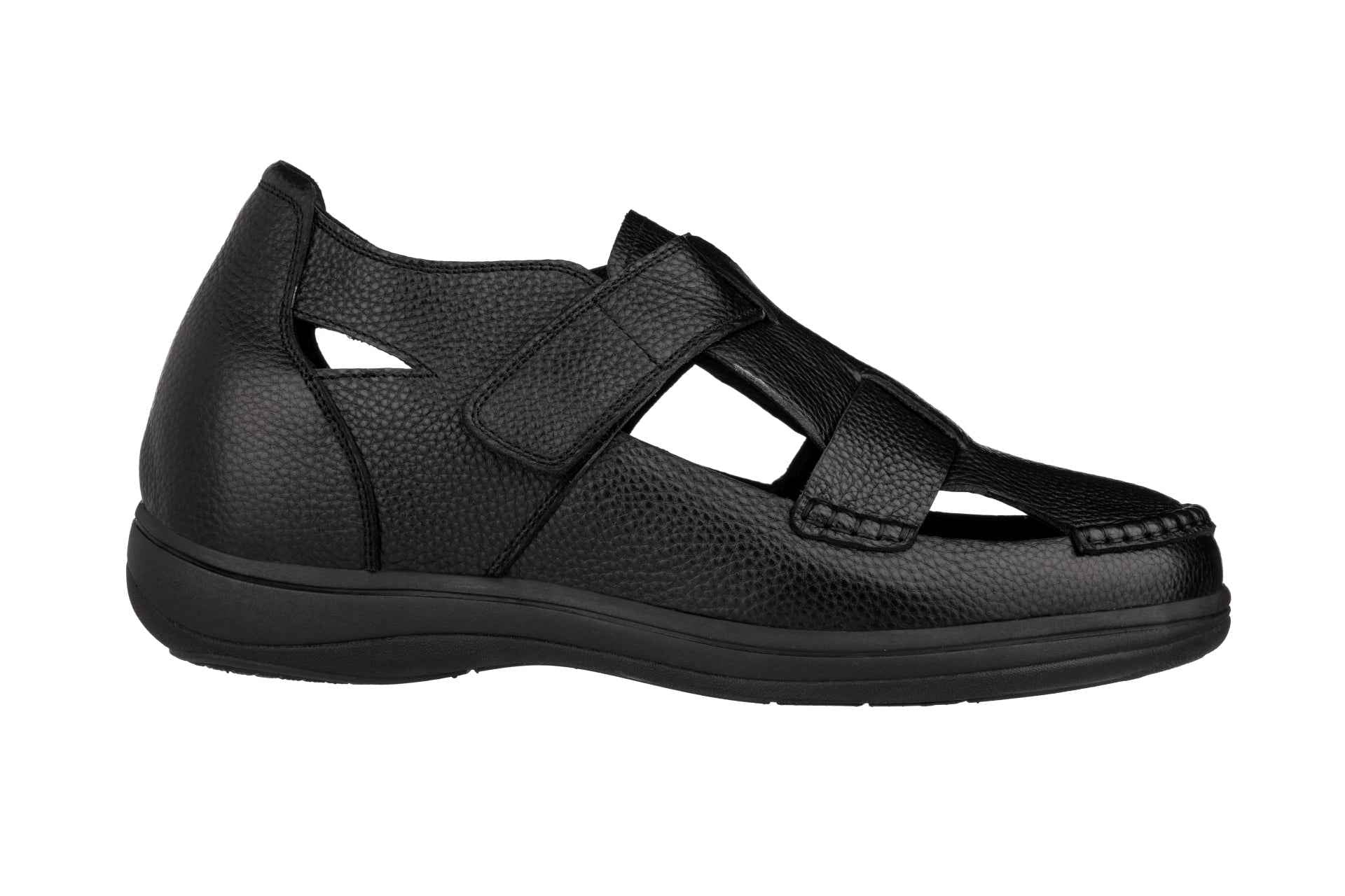 CALTO - K2661 - 3.2 Inches Taller (Black) - Casual Fisherman Sandal
