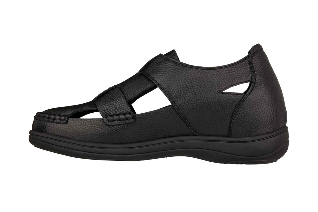 CALTO - K2661 - 3.2 Inches Taller (Black) - Casual Fisherman Sandal