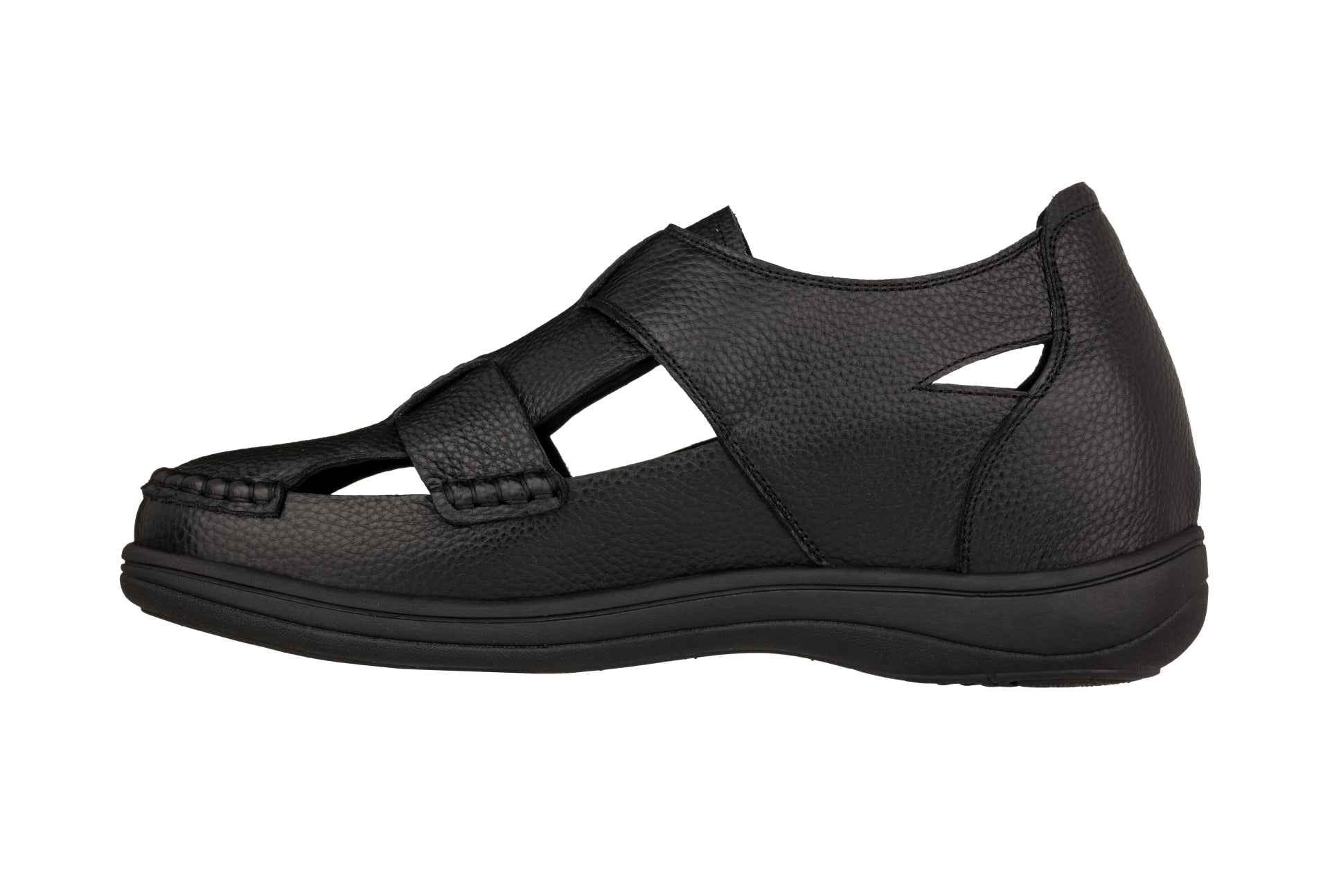 CALTO - K2661 - 3.2 Inches Taller (Black) - Casual Fisherman Sandal