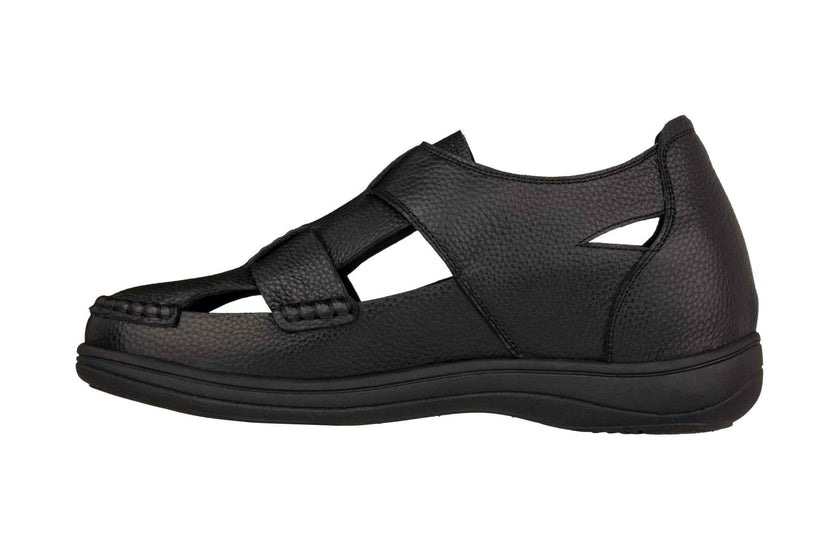 CALTO - K2661 - 3.2 Inches Taller (Black) - Casual Fisherman Sandal