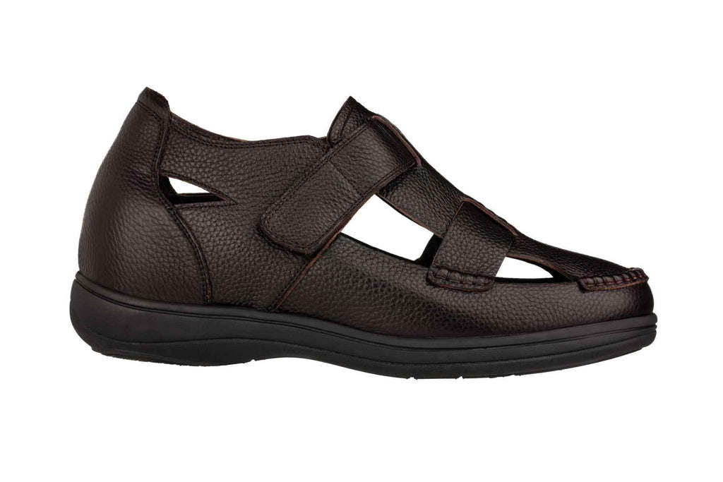 CALTO - K2662 - 3.2 Inches Taller (Dark Brown) - Casual Fisherman Sandal