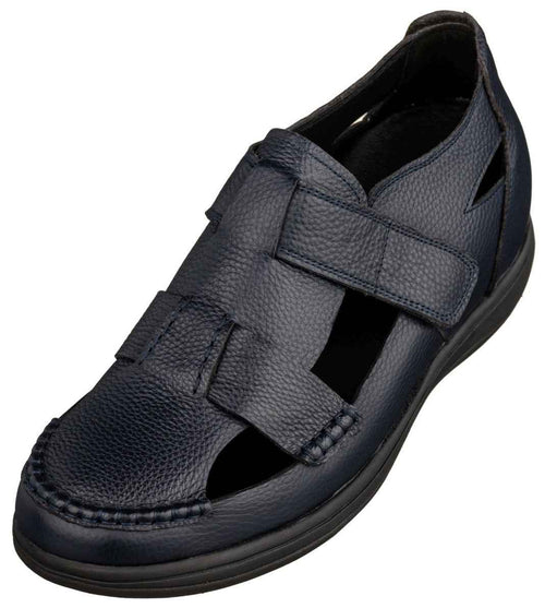 CALTO - K2663 - 3.2 Inches Taller (Navy) - Casual Fisherman Sandal