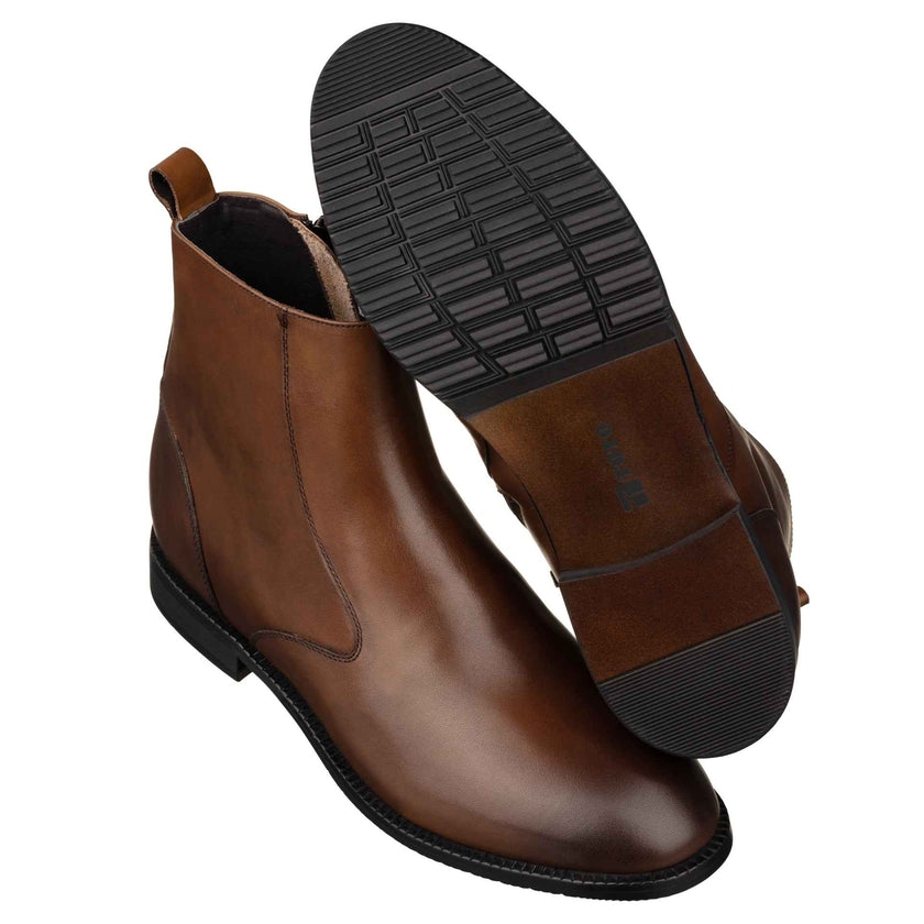 TOTO - K33093 - 2.6 Inches Taller (Coffee Brown) - Zipper Boot
