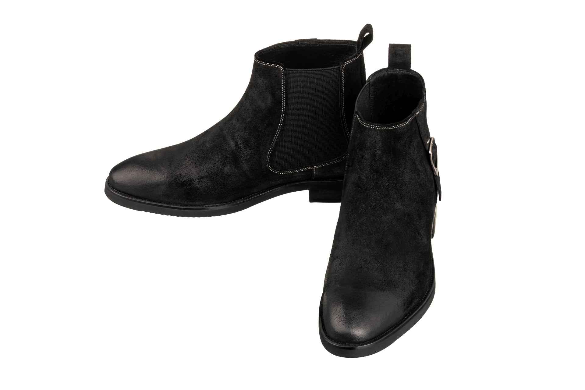 TOTO - K92081 - 3 Inches Taller (Nubuck Black) - Chelsea Ankle Boots