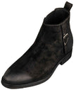 TOTO - K92081 - 3 Inches Taller (Nubuck Black) - Chelsea Ankle Boots