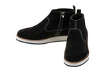 CALTO - Y30021 - 3 Inches Taller (Nubuck Black) - Zipper Boots