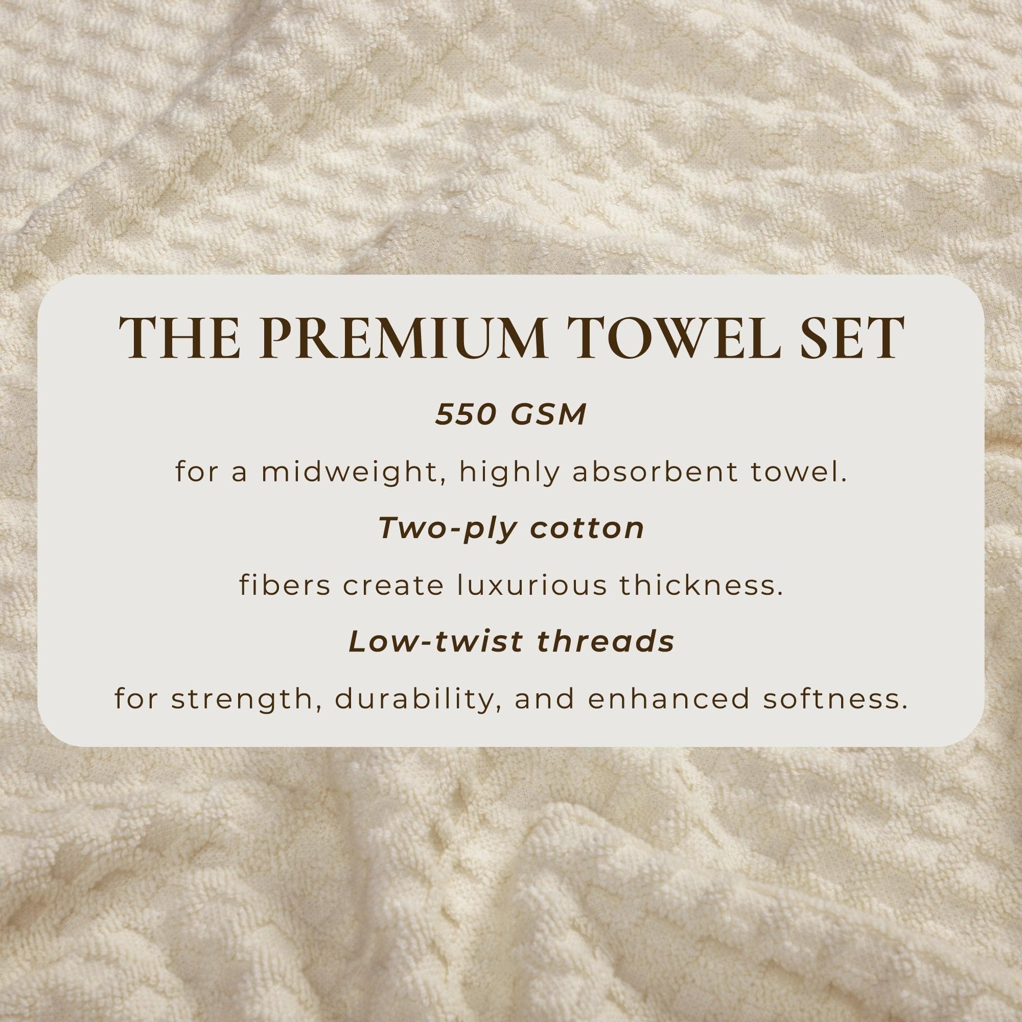 Cotton Diamond Waffle Weave Bath Towel Set - Grayson Collection