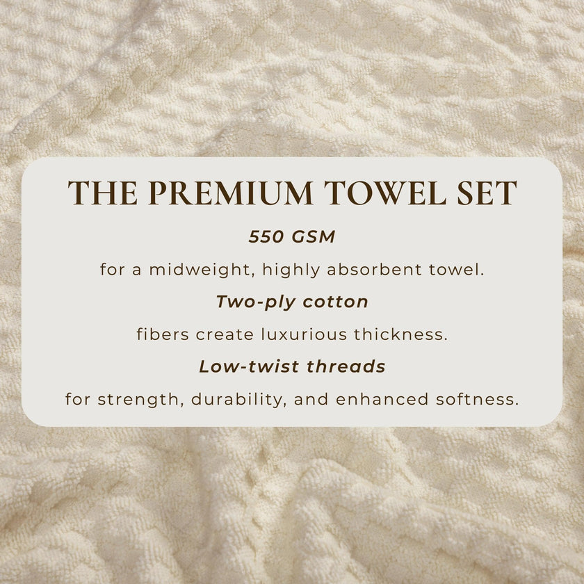 Cotton Diamond Waffle Weave Bath Towel Set - Grayson Collection