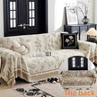 Soft & Cozy Chenille Reversible Sofa Cover - Black and White Couch