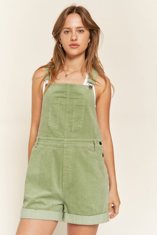 Corduroy Adjustable Shoulder Straps Overalls - Pikemla