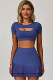 The Lavish Cut-out Crop Top Tennis Skirt 2-Piece Set