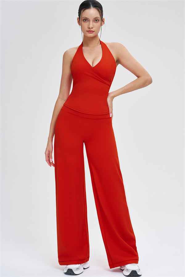 The Stride Crop Top Straight Leg Pants 2-Piece Set