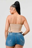 SUPER SOFT SCUBA SIDE FRILLED CAMI BODYSUIT