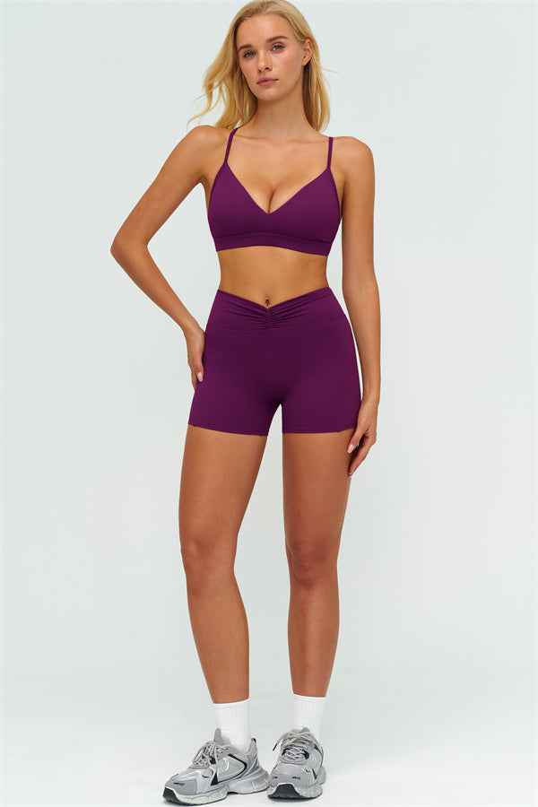 The Lushness Y-Back Sports Bra Shorts 2-Piece Set