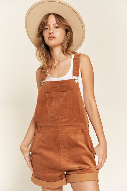 Corduroy Adjustable Shoulder Straps Overalls - Pikemla