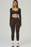 The Prime Line Long Sleeve Crop Top Leggings 2-Piece Set