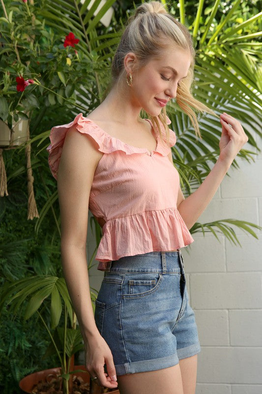 SL ruffled top with flare - Pikemla