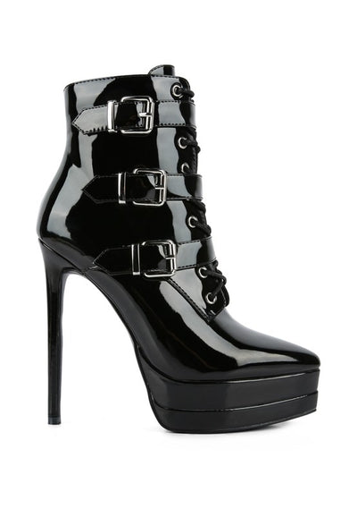 High Heeled Patent PU Stiletto Boot - Pikemla