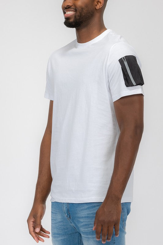 Men’s Cotton Tee with Sleeve Pocket