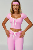 The Skyline Tie Top Flared Leggings 2-Piece Set