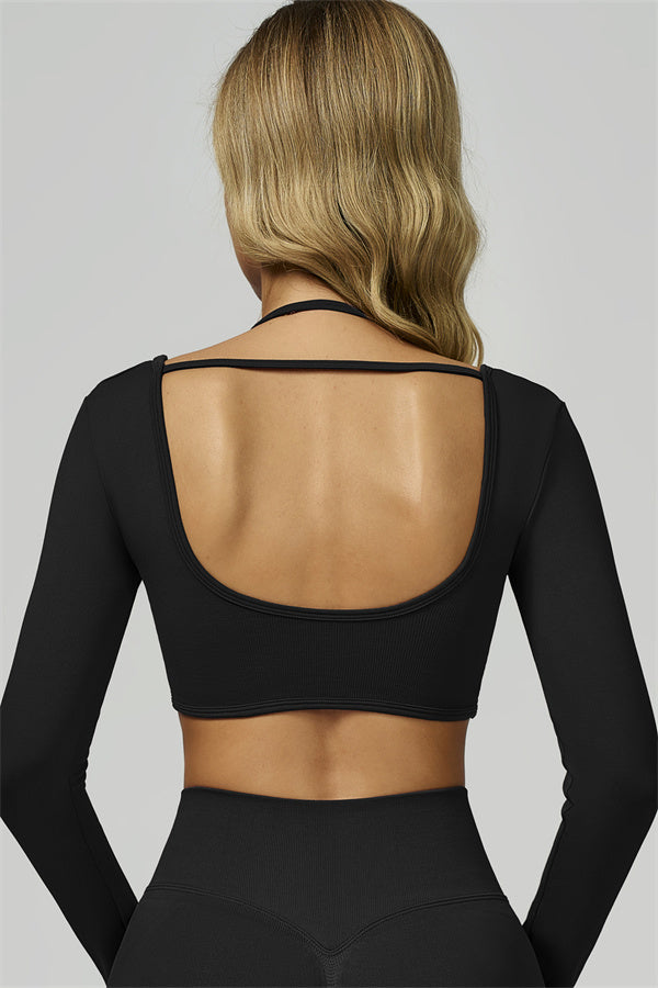 The Prime Long Sleeve Crop Top Shorts 2-Piece Set